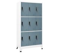 vidaXL Taquilla Armario Casillero Escuela Libros Archivos Almacenamiento Oficina Archivador Habitación de Acero Gris Claro y Gris Oscuro 90x45x180 cm