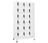 vidaXL Taquilla Armario Casillero para Oficina y Escuela, Acero Blanco 90x40x180 cm