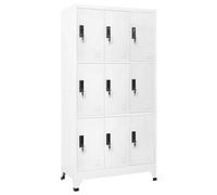 vidaXL Taquilla Armario Casillero para escuela y oficina Acero blanco 90x45x180 cm