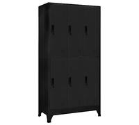 vidaXL Taquilla Armario Casillero Escuela Libros Archivos Almacenamiento Oficina Archivador Habitación de Acero Negro 90x45x180 cm