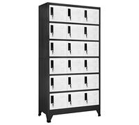 vidaXL Taquilla Armario Casillero Escuela Libros Archivos Almacenamiento Oficina Archivador Habitación de Acero Gris Antracita y Blanco 90x40x180 cm