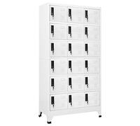 vidaXL Taquilla Armario Casillero Escuela Libros Archivos Almacenamiento Oficina Archivador Habitación de Acero Blanco 90x40x180 cm