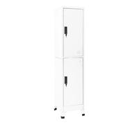 vidaXL Taquilla Armario Casillero Escuela Libros Archivos Almacenamiento Oficina Archivador Habitación de Acero Blanco 38x45x180 cm