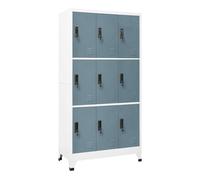 Vidaxl taquilla de acero gris claro y gris oscuro 90x45x180 cm