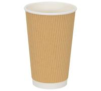 vidaXL Tazas de café de Papel 500 uds 16oz 400ml marrón, Vaso de Papel, Vaso de café desechable, Vaso desechable para Bebidas Calientes