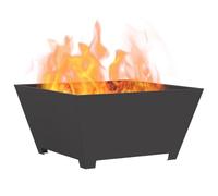 vidaXL Tazón de Fuego Negro 80 x 80 x 40 cm Acero Oxidado | Una vibra moderna que le queda perfecto a tu espacio exterior, Hecha de acero laminado en frío, ¡es resistente de verdad!,