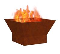 vidaXL Tazón de Fuego Oxidado 60 x 60 x 35 cm Acero Oxidado | Lo suficientemente liviano para llevarlo de un lugar a otro sin problema, Hecho para durar con materiales que no se oxidan,