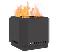 vidaXL Hoguera Sin Humo Negro 58 x 58 x 51 cm Acero Laminado en frío, Hogar Moderno, Calentador Resistente para Patio, Chimenea de Jardín, Punto de Encuentro Social
