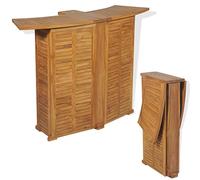 vidaXL Teca Mesa de Bar Jardín 155x53x105 cm Mesilla Mesita Mueble Auxiliar