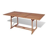 vidaXL Teca Mesa Rectangular Comedor Exteriores 180x90x75 Mueble Jardín Patio