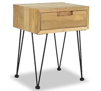 vidaXL Teca Mesita de Noche 40x30x50 Madera Mesilla Mueble Auxiliar Dormitorio