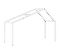 vidaXL Techo de cama infantil madera maciza blanco 203x95,5x142 cm, techo de la cama, techo inclinado de la cama, techo de la cama de los niños