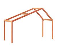 vidaXL Techo de cama infantil madera maciza marrón 203x80,5x142 cm, techo de la cama, techo inclinado de la cama, techo de la cama de los niños