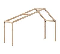 vidaXL Techo de cama infantil madera maciza pino 213x95,5x144,5 cm, techo de la cama, techo inclinado de la cama, techo de la cama de los niños