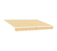 vidaXL Tejido de Repuesto para toldo retráctil Amarillo y Blanco de 250 x 200 cm, Ideal para el Exterior. Es una Buena solución para Sombra en casa, toldo de jardín, Protector de Patio