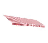 vidaXL Tela de Repuesto de toldo Rayas Rojas y Blancas 4,5x3,5 m