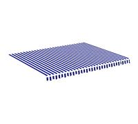vidaXL Tela de Repuesto para Toldo Parte Superior Dosel Lona Recambio Jardín Patio Terraza Balcón Parasol Refugio Impermeable Azul y Blanco 4,5x3,5 m
