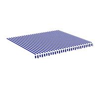 vidaXL Tela de Repuesto para Toldo Parte Superior Dosel Lona Recambio Jardín Patio Terraza Balcón Parasol Refugio Impermeable Azul y Blanco 4x3,5 m