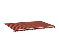 vidaXL Tela de Repuesto para Toldo Parte Superior Dosel Lona Recambio Jardín Patio Terraza Balcón Parasol Refugio Impermeable Naranja y Marrón 6x3,5 m