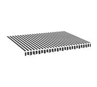 vidaXL Tela de Repuesto para Toldo Parte Superior Dosel Lona Recambio Jardín Patio Terraza Balcón Parasol Refugio Gris Antracita y Blanco 3,5x2,5 m