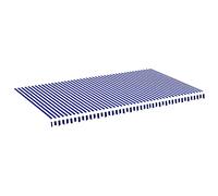 vidaXL Tela de Repuesto para Toldo Parte Superior Dosel Lona Recambio Jardín Patio Terraza Balcón Parasol Refugio Impermeable Azul y Blanco 6x3,5 m