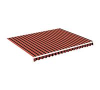 vidaXL Tela de Repuesto para Toldo Parte Superior Recambio Lona Refugio Dosel Jardín Patio Terraza Balcón Exterior Naranja y Marrón 4,5x3,5 m