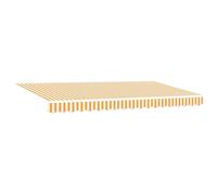 vidaXL Tela para reemplazar un toldo retráctil de en color amarillo y blanco, diseñada para un marco de 4 x 2 m. Es resistente a los rayos UV y tiene un diseño moderno, ideal para darle sombra a tu