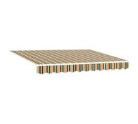 vidaXL Tela de Repuesto para Toldos de 3x2.5m en Verde y Amarillo. Resistente y Duradera, Protege de los UV, Diseño Manual Retráctil, Ideal para el Exterior, Solución de Sombra para tu Casa, Toldos