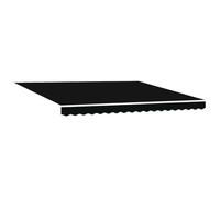 vidaXL Tela de Repuesto para Toldo 4x3 m Negro Poliéster Resistente a UV Impermeable