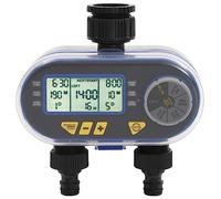 vidaXL Temporizador Digital de Riego Automático con Salida Doble Controlador Inteligente de Jardín Patio Césped Sistema de Temporizador de Riego