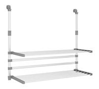 vidaXL Tendedero para balcón de aluminio 89x25x(60-95) cm