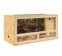 vidaXL Terrario marrón 50 x 100 x 50 cm OSB rectangular de cristal rústico terrario duradero para reptiles, anfibios, zonas de mascotas, vivario