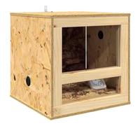 vidaXL Terrario Marrón 40 x 40 x 40 cm OSB, Mesa de madera, rectangular, rústica, duradera, ideal para el hogar, comedor, diseño único, construcción robusta