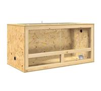 vidaXL Terrario marrón 50 x 100 x 50 cm OSB rectangular de cristal rústico terrario duradero para reptiles, anfibios, zonas de mascotas, vivario