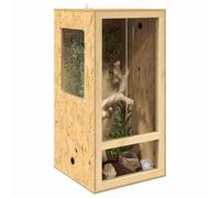 vidaXL Terrario marrón 50 x 50 x 100 cm OSB rectangular rústica robusta jaula de reptiles terrario interior versátil hogar tanque de cristal