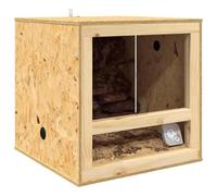 vidaXL Terrario Marrón 50 x 50 x 50 cm OSB, Mesa de madera, rectangular, rústica, duradera, ideal para el hogar, comedor, diseño único, construcción robusta