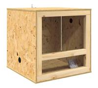 vidaXL Terrario Marrón 50 x 50 x 50 cm OSB, Mesa de madera, rectangular, rústica, duradera, ideal para el hogar, comedor, diseño único, construcción robusta