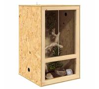VidaXL Terrarium marrón 50x50x80cm OSB, habitat de terrario cuadrado rústico, soporte para reptil, diseño beige, para dormitorio, hogar sano