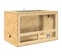 vidaXL Terrario marrón 50 x 80 x 50 cm OSB rectangular de cristal rústico terrario duradero para reptiles, anfibios, zonas de mascotas, vivario