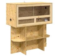 vidaXL Terrario Marrón 80 x 40 x 90 cm OSB Asiento Interior Mascotas Rectangular Resistente Terrario Seguro, Casa de Reptiles Versátil Acabado Mate