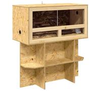 vidaXL Terrario Marrón 80 x 40 x 90 cm OSB Asiento Interior Mascotas Rectangular Resistente Terrario Seguro, Casa de Reptiles Versátil Acabado Mate