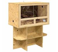 vidaXL Terrario Marrón 80 x 50 x 100 cm OSB, Terrario rústico y Rectangular, Refugio Duradero para Reptiles, Espacio Seguro para Tus Mascotas