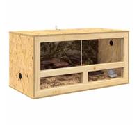 VidaXL Terrarium marrón 80x40x40cm OSB Mesa de madera rectangular rústica duradera Ideal para el hogar para el comedor Diseño único Construcción robusta