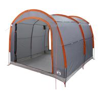 vidaXL Tienda de Almacenamiento para Bicicletas al Aire Libre Gris y Naranja de poliéster y Polietileno 268 x 240 x 191 cm, Resistente a la Intemperie, Impermeable, con Cremallera, Plegable, Liviana