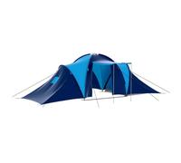 vidaXL Tienda de Campaña 9 Personas Poliéster Azul-Azul Oscuro Carpa Camping
