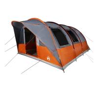 vidaXL Tienda de campaña con túnel 5 Personas Impermeable Gris Naranja, Tienda de campaña, Refugio de Camping, Refugio de jardín, Tienda de jardín