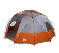 vidaXL Tienda de campaña de cúpula gris y naranja de fibra de vidrio de poliéster para 8 personas, refugio al aire libre, impermeable, plegable, con bolsa de transporte para camping, senderismo