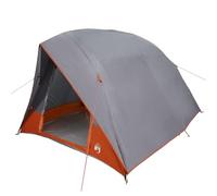 vidaXL Tienda de campaña en Gris y Naranja, para 4 Personas. Hecha de poliéster y Polietileno, es Impermeable, Tiene Cierre de Cremallera y es Transpirable. Además, aguanta Bien el Clima. Mide 320 x