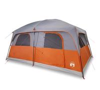 vidaXL Tienda de campaña Familiar 10 Personas Impermeable Gris Naranja, Tienda de campaña, Tienda de jardín, Refugio de Exterior, Tienda de Camping