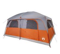 vidaXL Tienda de campaña Familiar 10 Personas Impermeable Gris Naranja, Tienda de campaña, Tienda de jardín, Refugio de Exterior, Tienda de Camping